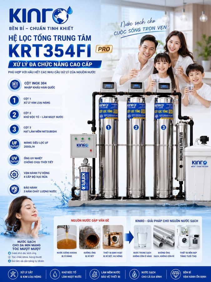 Hệ lọc tổng trung tâm Kinro KRT354FI PRO toàn diện cao cấp ảnh 4