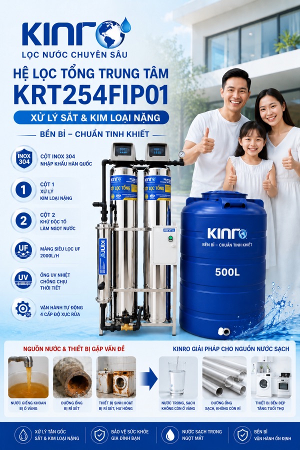 Xử lý nước giếng khoan nhiễm phèn sắt: giải pháp trọn gói từ A–Z