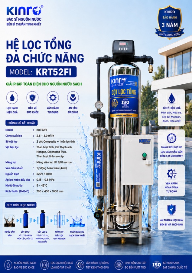 Hệ lọc tổng Kinro KRT52FI đa năng cao cấp ảnh 3